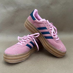Adidas Pink Gazelles with Navy Accents